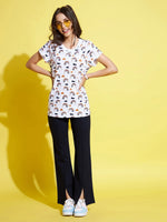 Thumbnail for Lyush White Rainbow Print T-Shirt For Girls - Distacart