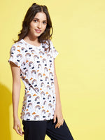 Thumbnail for Lyush White Rainbow Print T-Shirt For Girls - Distacart