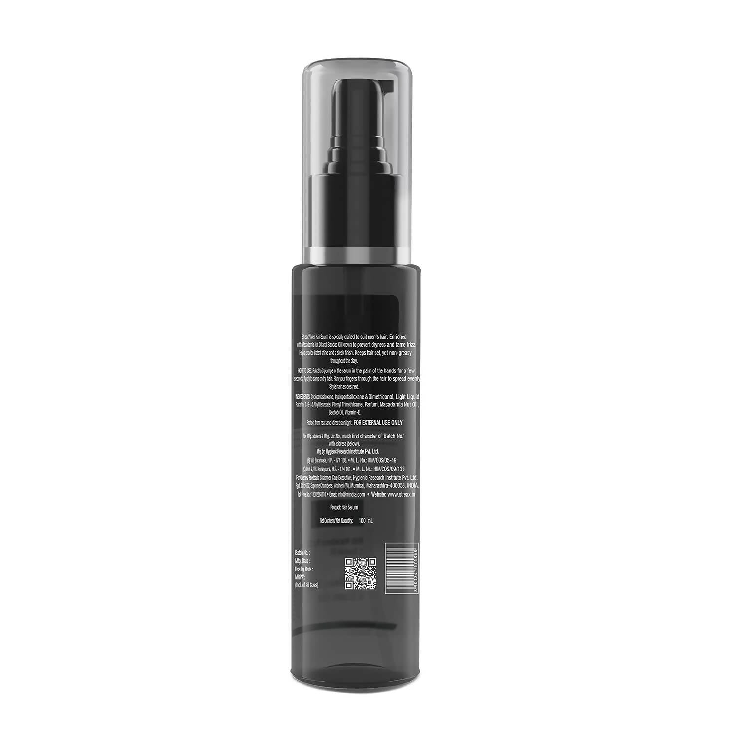 Streax Hair Serum With Macadamia Nut Oil & Baobab Oil For Men - Distacart