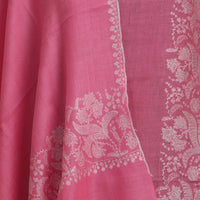 Thumbnail for Nizalia Handmade Paper Mache Soozni Work Pink Pashmina