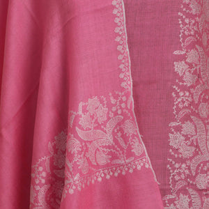 Nizalia Handmade Paper Mache Soozni Work Pink Pashmina
