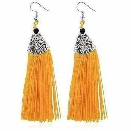 Orange Fringe Earrings