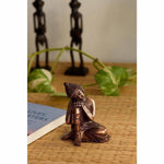 Thumbnail for Resting Buddha on Knee Metal Showpiece, Brown