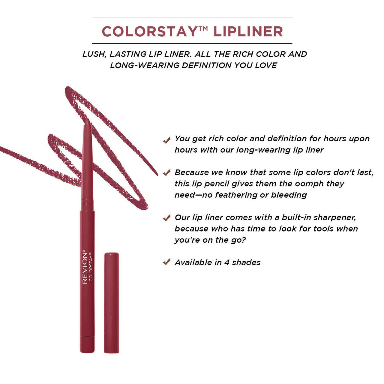 Revlon Colorstay Lip Liner Pencil - Wine - Distacart