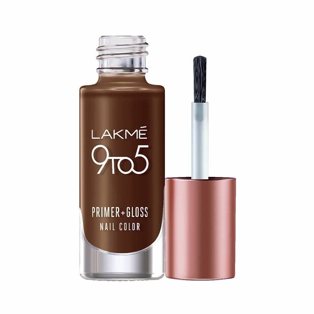 Lakme 9 to 5 Primer + Gloss Nail Colour - Woody Desk - Distacart