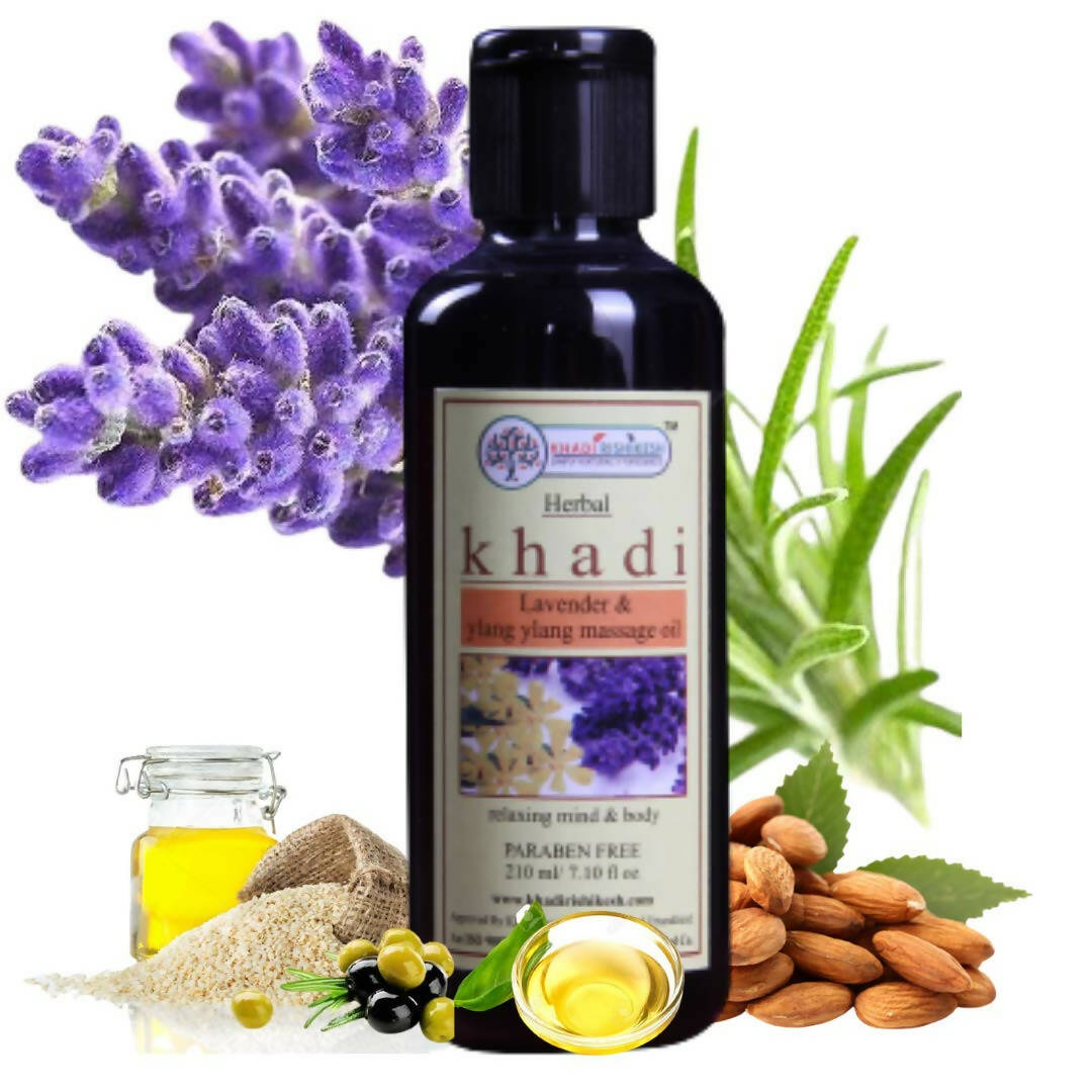 Khadi Rishikesh Herbal Lavender & Ylang Ylang Massage Oil For Full Body - Distacart