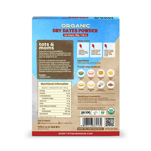 Tots and Moms Organic Dry Dates Powder - Distacart