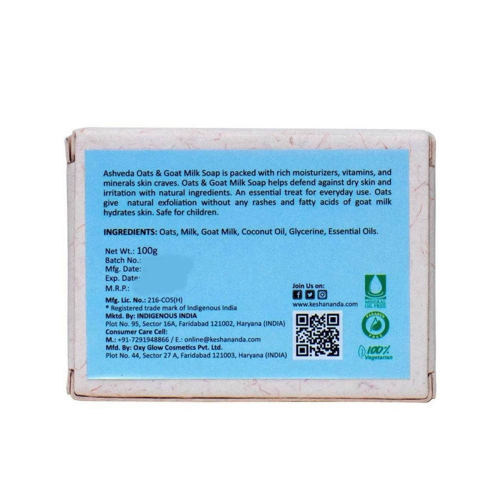 Keshananda Ashveda Oats & Goat Milk Soap - Distacart