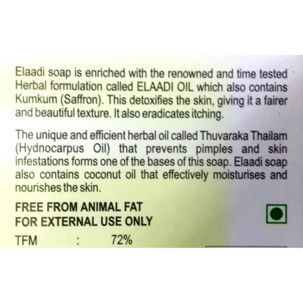 Nagarjuna Ayurveda Elaadi Soap Ingredients