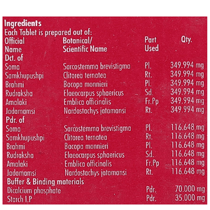 Nagarjuna Ayurveda Stresnil Tablet Ingredients