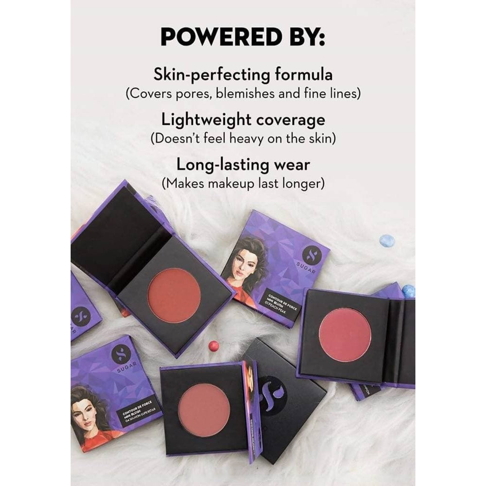 Sugar Cosmetics Contour De Force Mini Blush - 01 Peach Peak