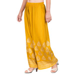 Thumbnail for PAVONINE Mustard Color Golden Printed Rayon Fabric Sharara For Women & Girls - Distacart