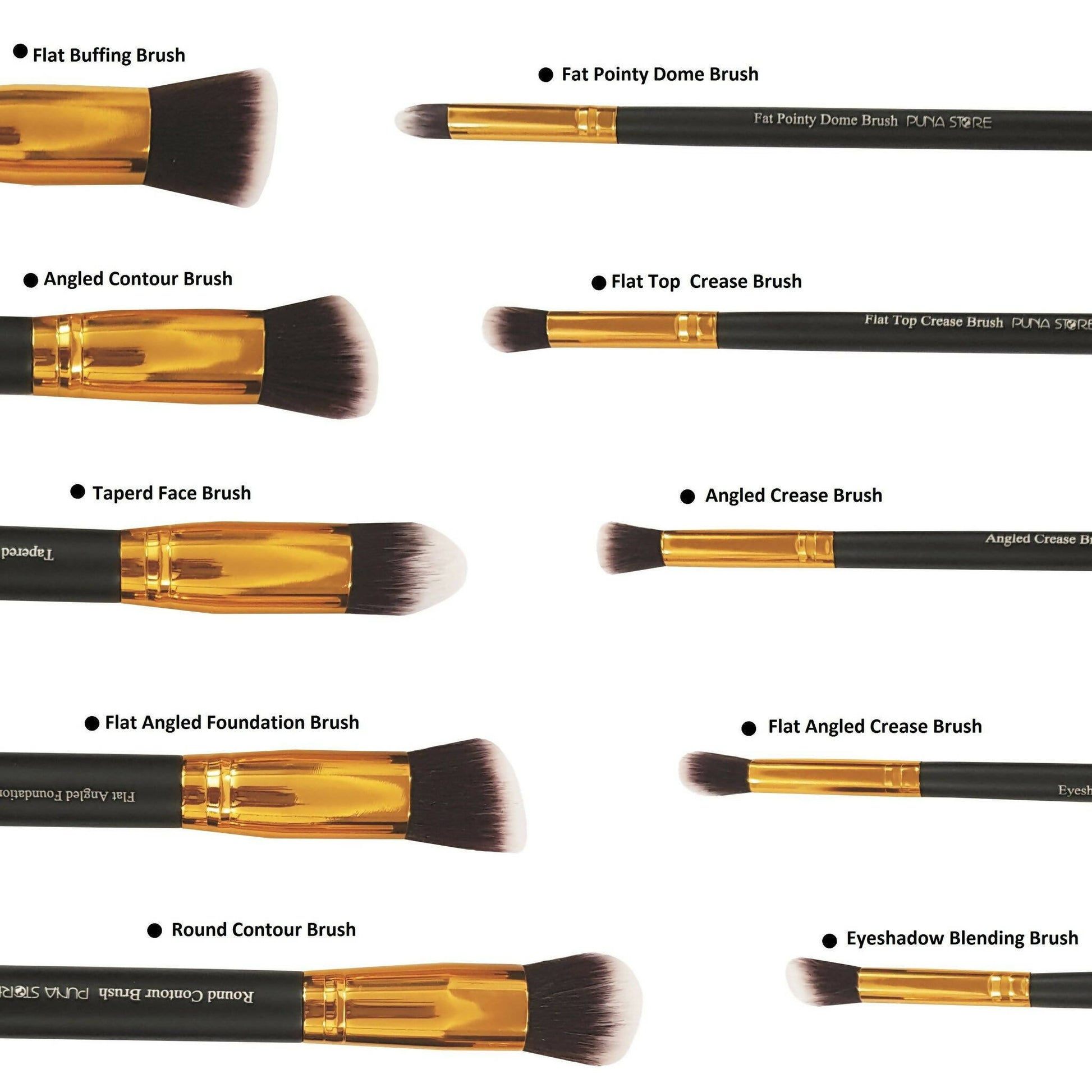 Favon Pack of 10 Professional Makeup Brushes - Distacart