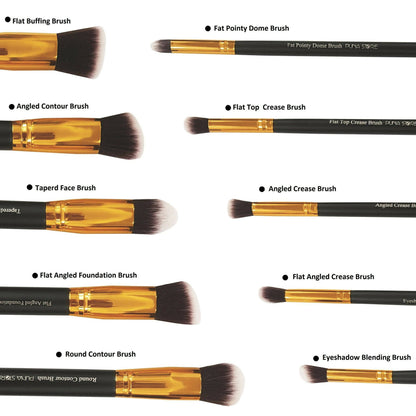 Favon Pack of 10 Professional Makeup Brushes - Distacart