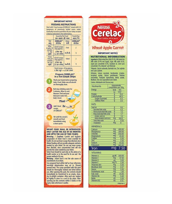   Baby Cereal With Milk - Wheat Apple Carrot