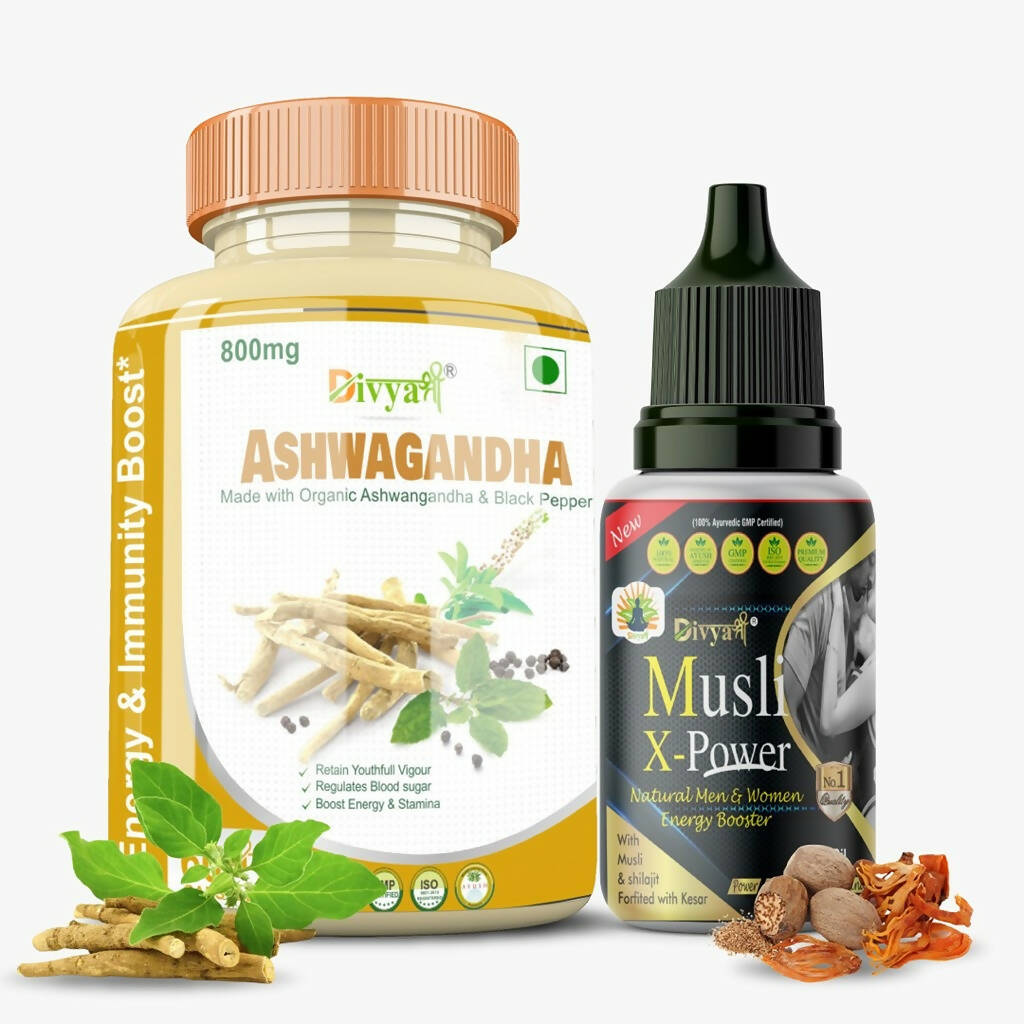 Divya Shree Ashwagandha Capsule & Musli Oil Combo - Distacart