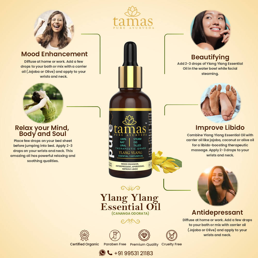 Tamas Pure Ayurveda 100% Natural Ylang Ylang Essential Oil - Distacart