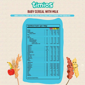 Timios Assorted Organic Baby Cereal Nutrition Facts