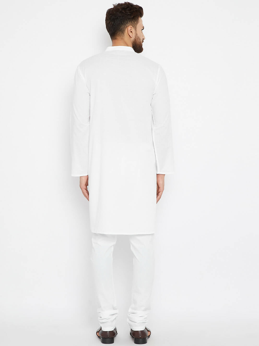 Even Apparels Band Collar White Pure Cotton Men's Kurta - Distacart