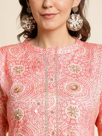 Peach Chiffon Paisley Printed Top - Himanshi - Distacart