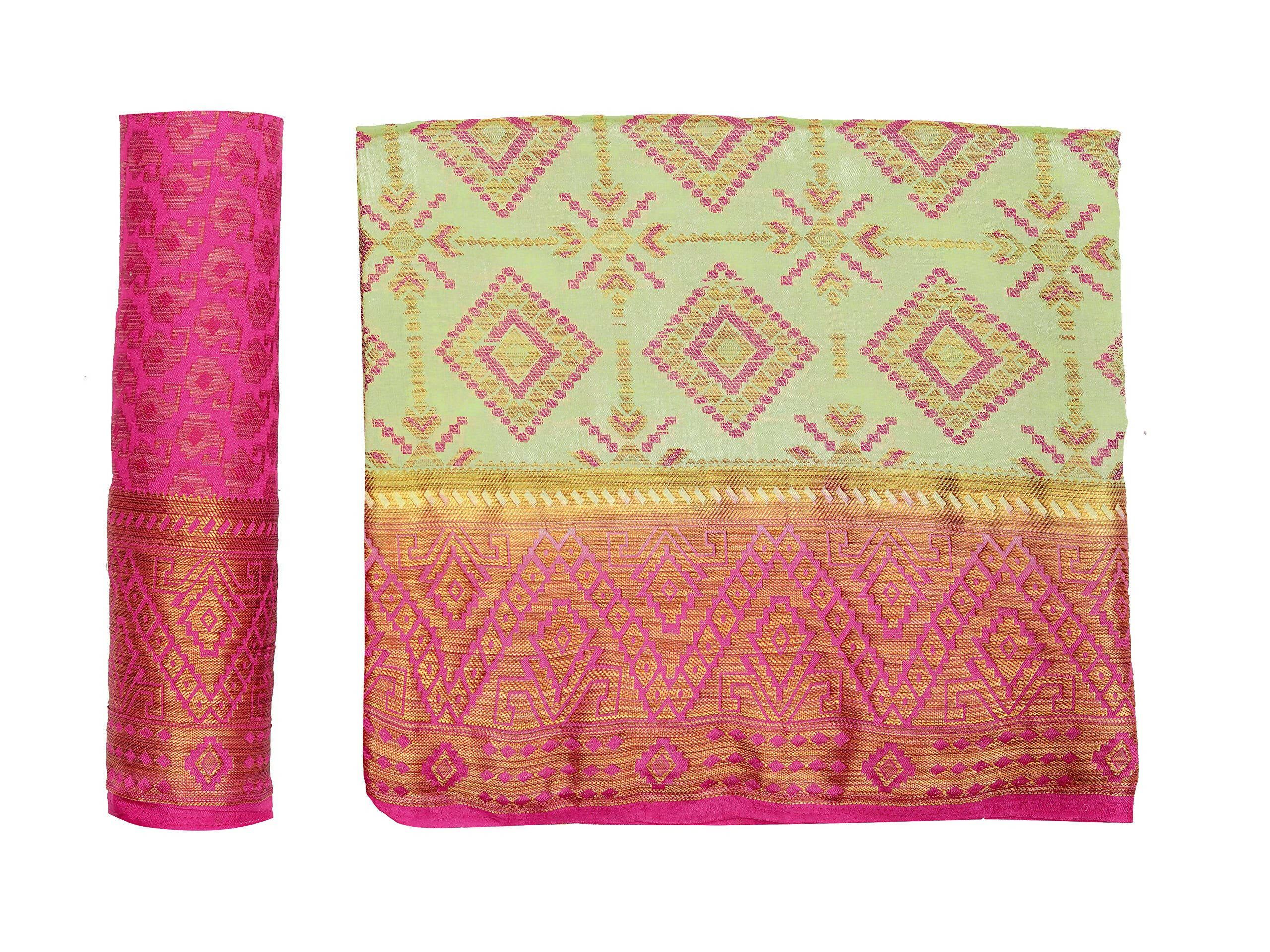 Mimosa Women's Patola Style Art Silk Green Saree - Distacart