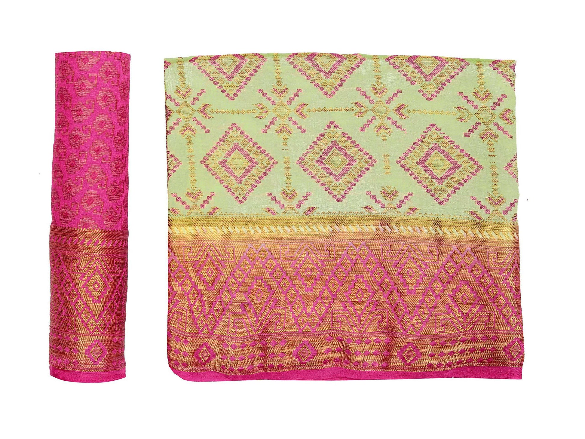 Mimosa Women's Patola Style Art Silk Green Saree - Distacart