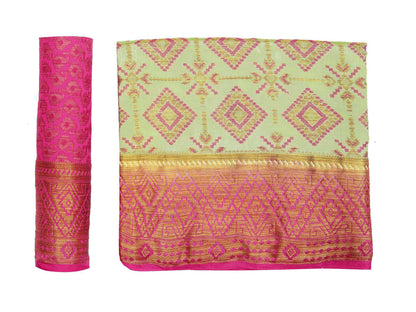 Mimosa Women's Patola Style Art Silk Green Saree - Distacart