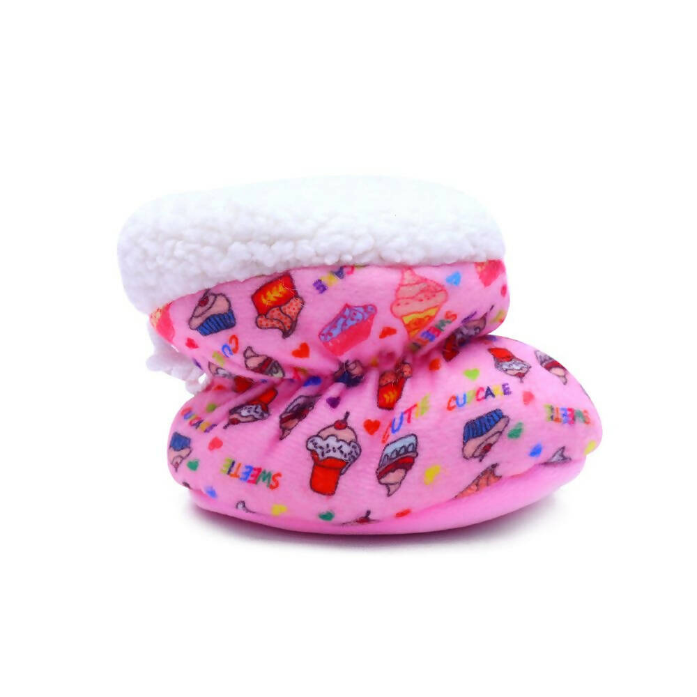 Tiny Bugs Unisex Printed Winter Booties - Pink - Distacart