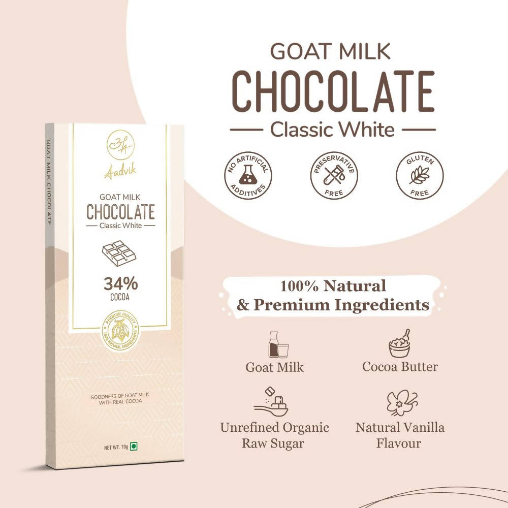 Aadvik Goat Milk Chocolate - Classic White - Distacart