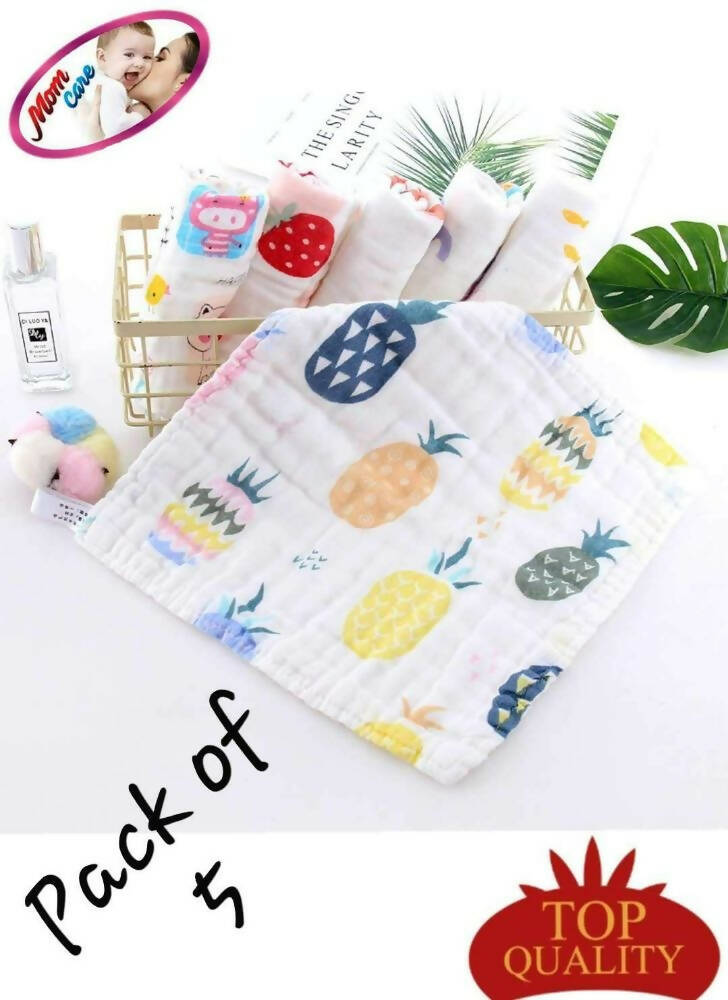 Mom Care Muslin Cotton Face Towels Set Of 5 - Distacart