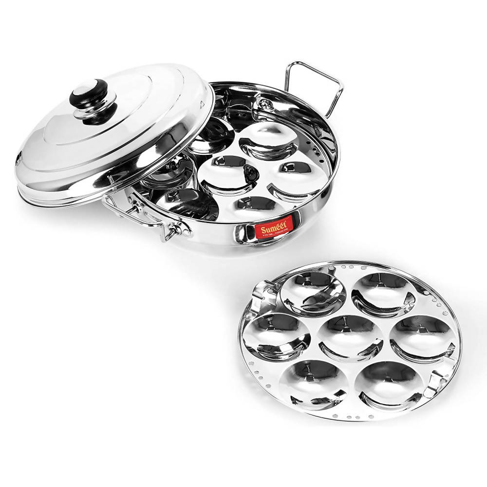 Sumeet Stainless Steel Kadhai Set with Lid and 5 Plates - Distacart