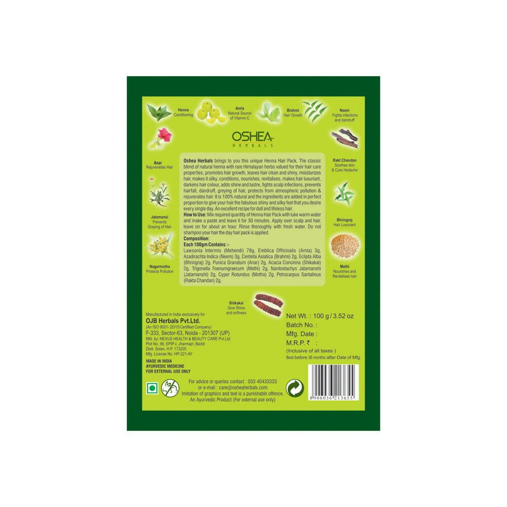 Oshea Herbals Natural Henna Hair Pack - Distacart