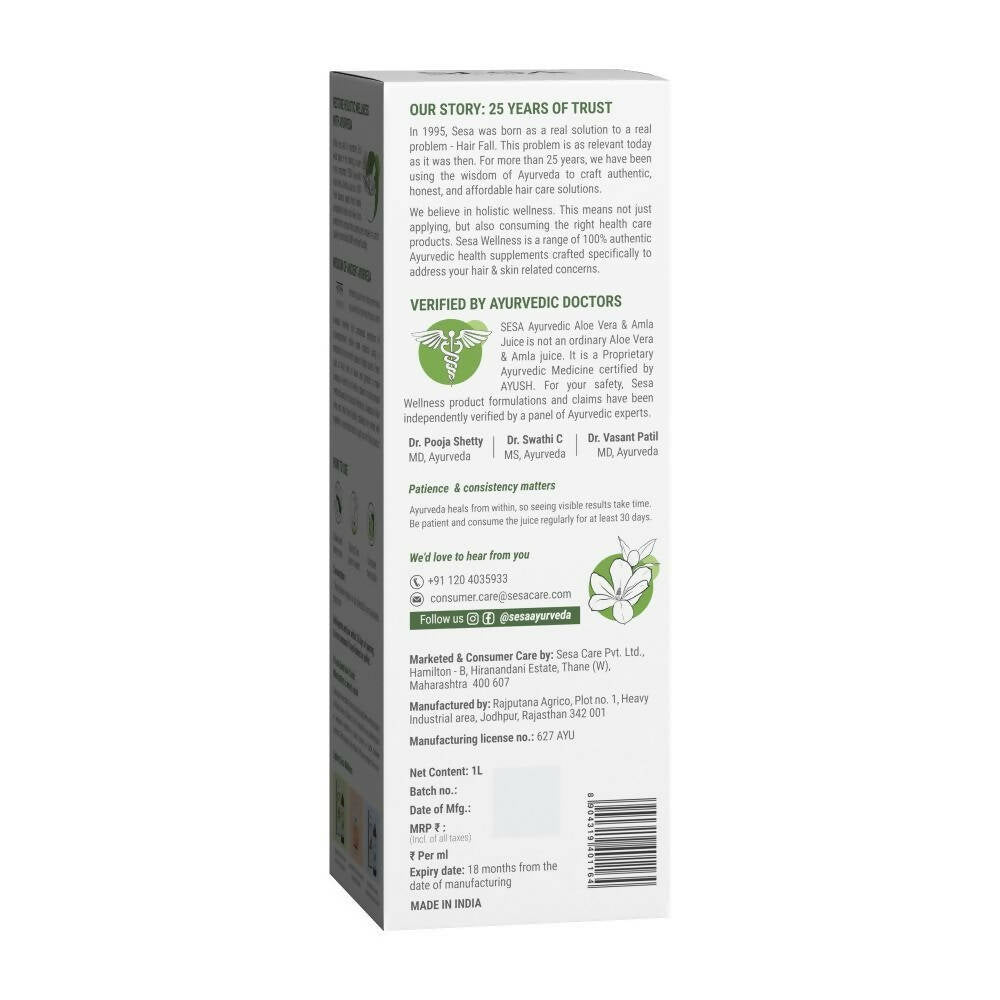 Sesa Wellness Ayurvedic Aloe Vera & Amla Juice - Distacart