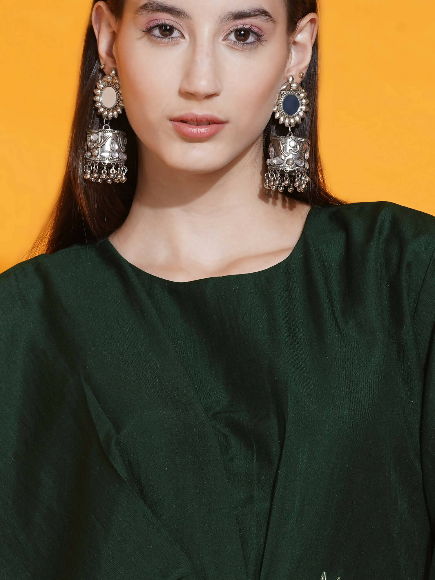 Women Republic Green Fusion Style Kurta With Hand Embellishment And Pants - Distacart