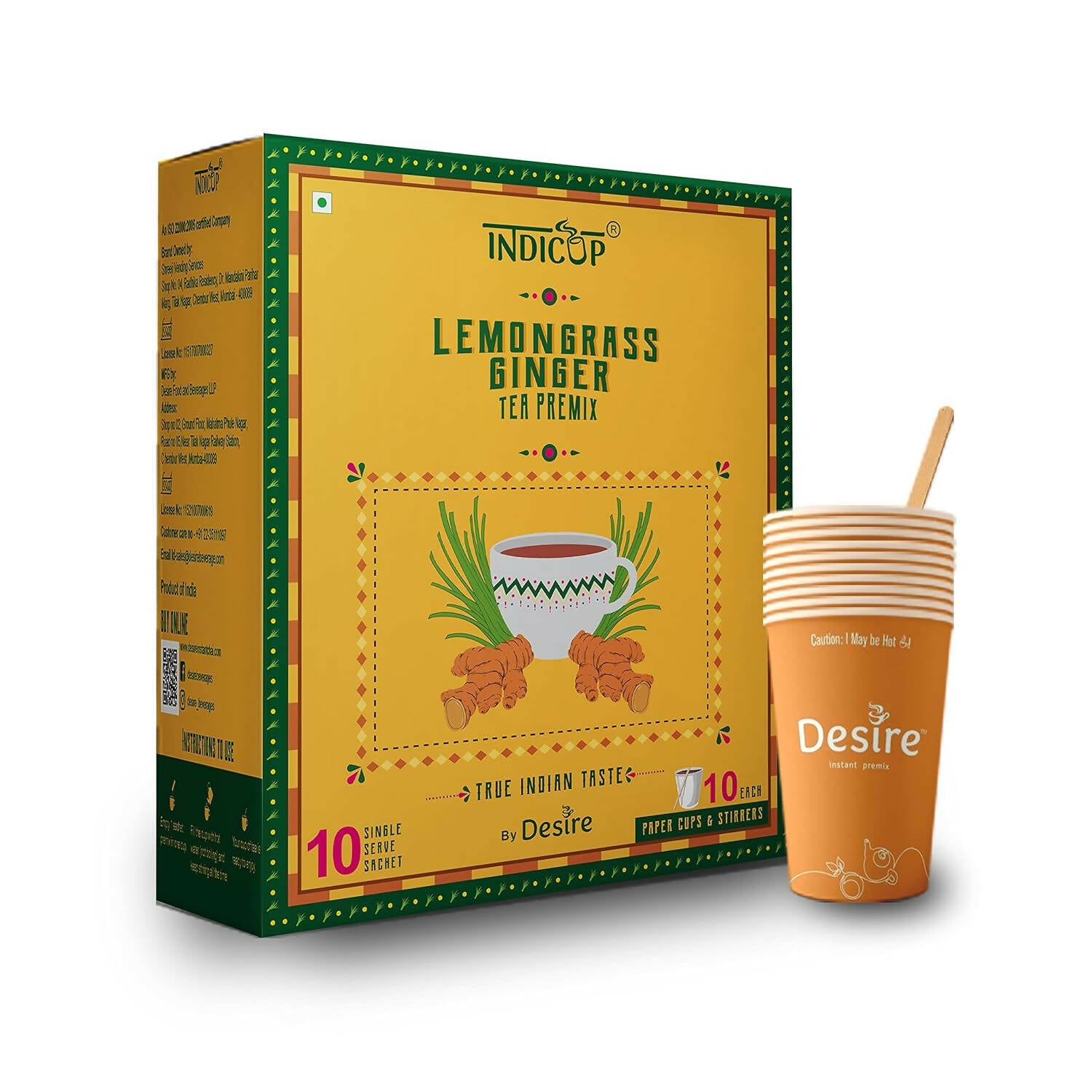 Indicup Lemongrass Ginger Tea Instant Premix - Distacart