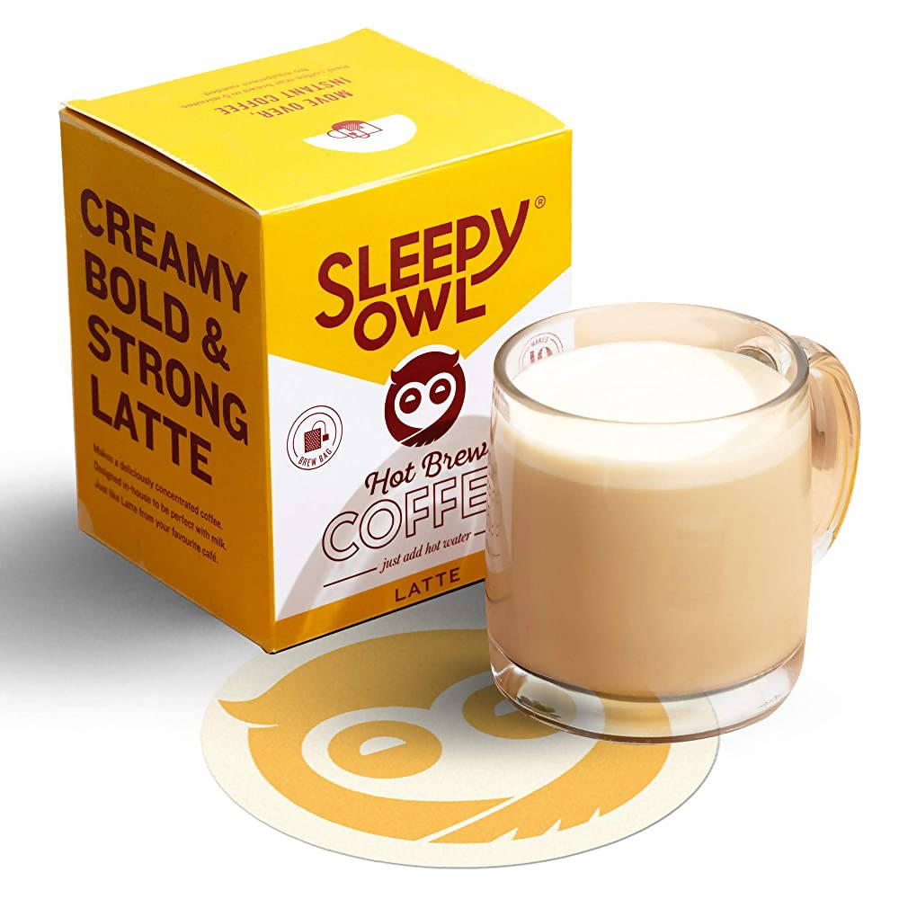 Sleepy Owl Hot Brew Latte Coffee Bags