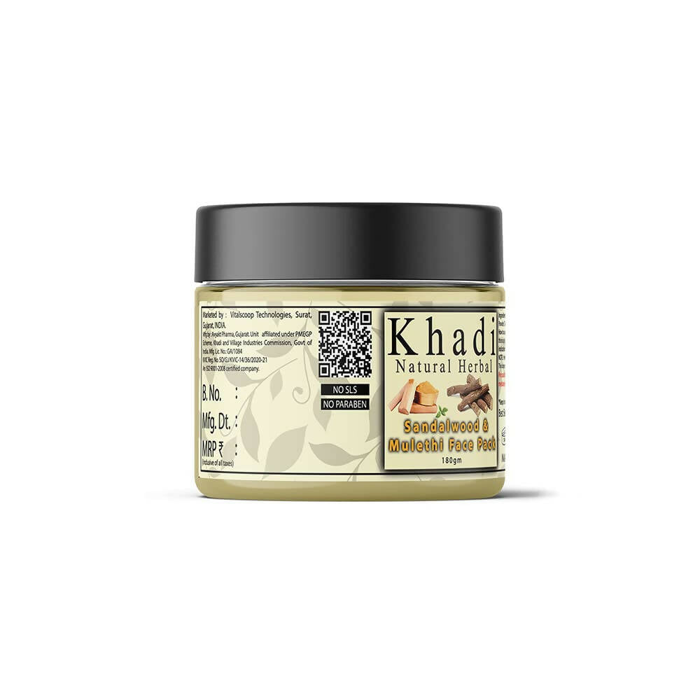Khadi Natural Herbal Sandalwood and Mulethi Powder Face Pack - Distacart