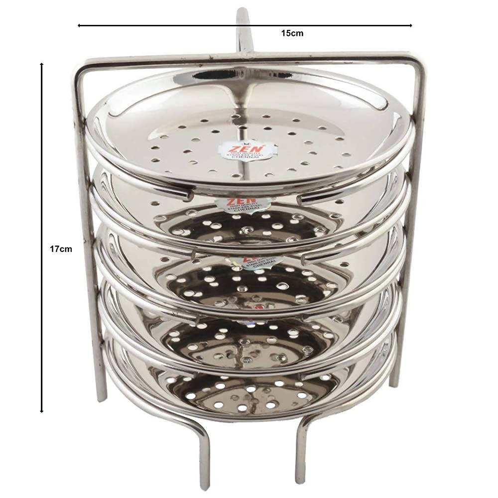Jain Stainless Steel Idiappam Stand 5 Plates - Silver - Distacart