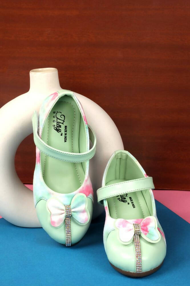 Tiny Bugs Girls Bow Embellished Party Wear Ballerinas - Multi - Distacart