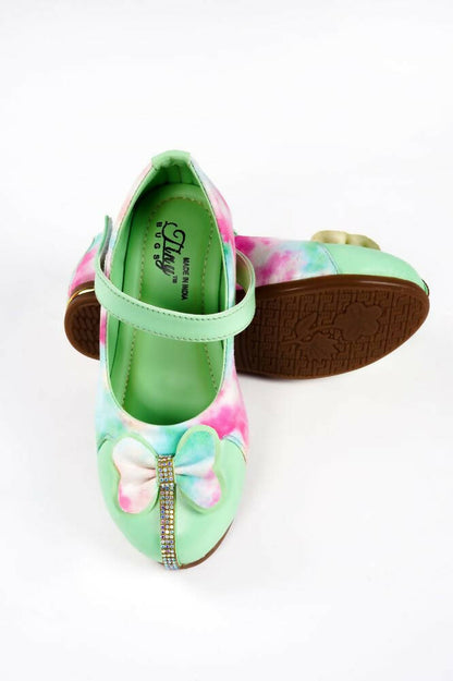 Tiny Bugs Girls Bow Embellished Party Wear Ballerinas - Multi - Distacart