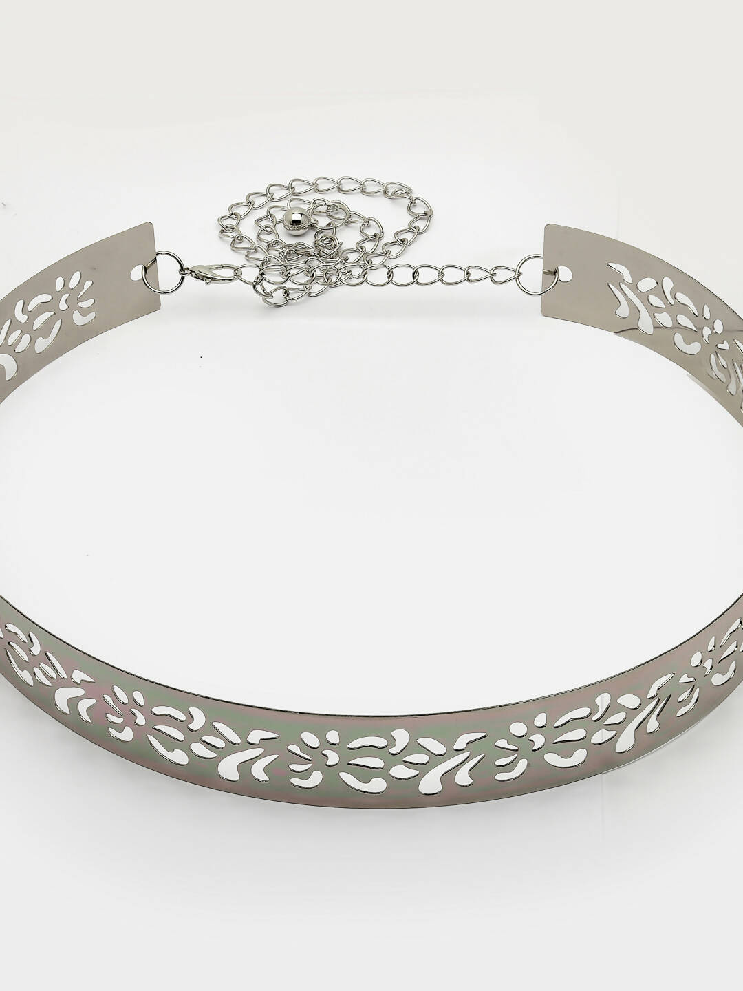NVR Women Circular Silver Plated Adjustable Broad Belt - Distacart