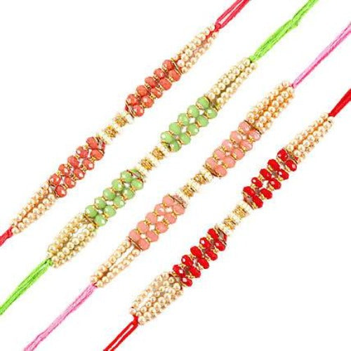 Set of 4 Pretty Pearls Rakhi