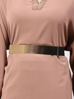 Thumbnail for NVR Women Circular Gold Plated Adjustable Broad Belt - Distacart