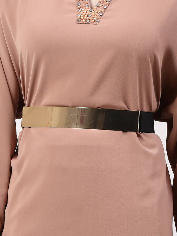 NVR Women Circular Gold Plated Adjustable Broad Belt - Distacart