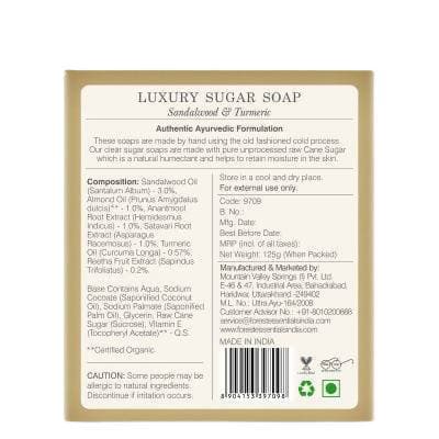 Forest Essentials Luxury Sugar Soap Sandalwood & Turmeric - Distacart