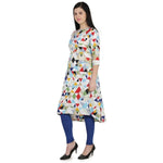 Thumbnail for Kanoor Women's Multicolour A line Round neck kurti