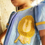 Thumbnail for Mhyssa Blue Puff Sleeve A-line Frock - Distacart