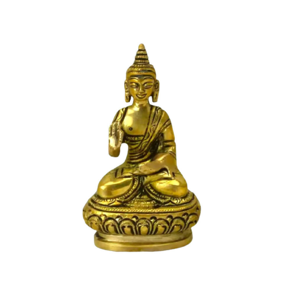Tamas Brass Buddha Idol Decorative Showpiece (Golden) - Distacart