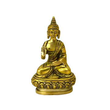 Tamas Brass Buddha Idol Decorative Showpiece (Golden) - Distacart