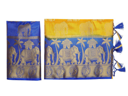 Mimosa Women's Gold Kanjivaram Art Silk Saree - Distacart